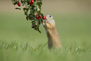 Gopher Reaching For Berries Wallpaper