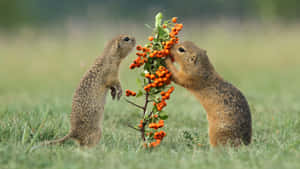 Gophers_ Feast_ On_ Berries Wallpaper