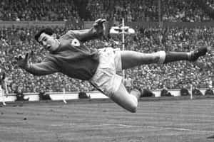 Gordon Banks In Action At The Fa Cup Finals Wallpaper