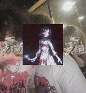 Gore Aesthetic Anime Fanartwith Money Stacks Wallpaper