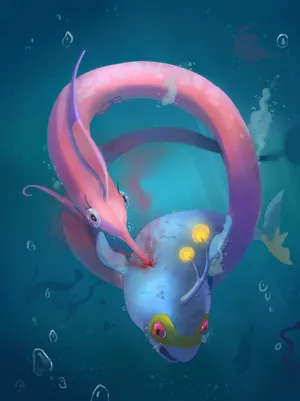 Gorebyss Feeding On Lanturn Wallpaper