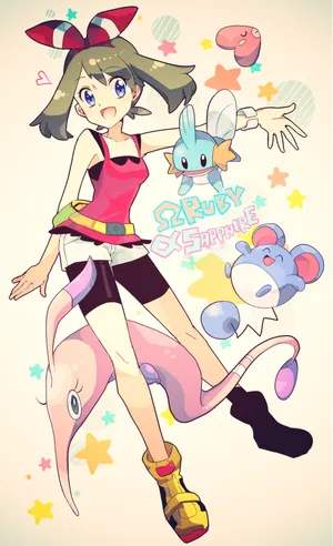 Gorebyss With Trainer May Wallpaper