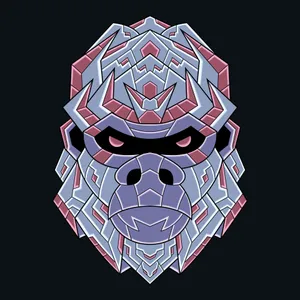 Gorilla Pastel Polygon Art Wallpaper