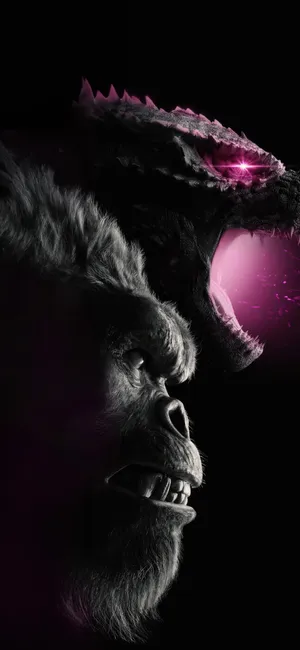 Gorillaand Dinosaur Faceoff Wallpaper