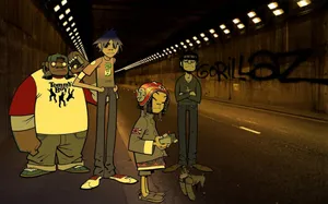 Gorillaz 4k Tunnel On Road Wallpaper