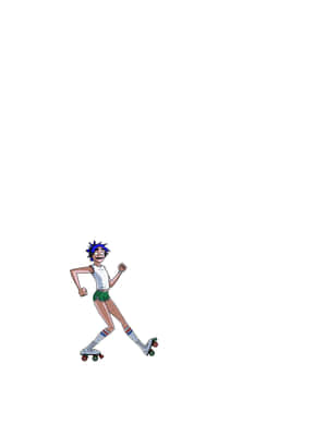 Gorillaz Iphone 2d On Roller Skates Wallpaper