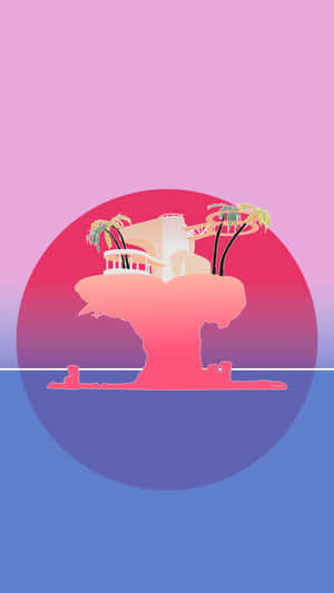 Gorillaz Iphone Silhouette Of The Plastic Beach Wallpaper