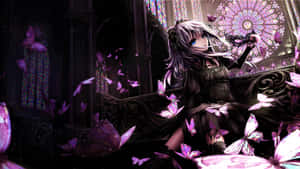 Goth Anime Girl In Cathedral Wallpaper