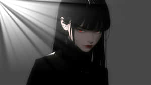 Goth Anime Girl In Shadows Wallpaper