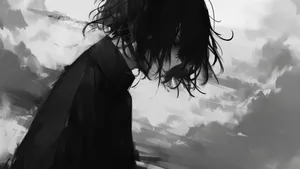 Goth Anime Girl Silhouette Wallpaper