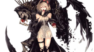 Goth Anime Girl With Dark Shadow Wallpaper