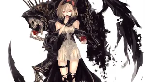 Goth Anime Girl With Dark Shadow Wallpaper