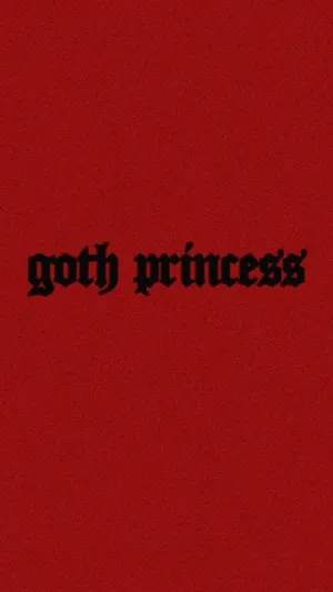 Goth Princess Text Red Background Wallpaper