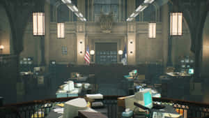 Gotham City Police Department Building At Night Wallpaper