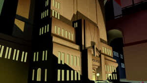 Gotham City Police Department's Iconic Building Illuminated At Night Wallpaper