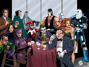 Gotham Villains Dinner Party Wallpaper