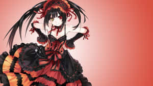 Gothic Anime Girlin Redand Black Wallpaper