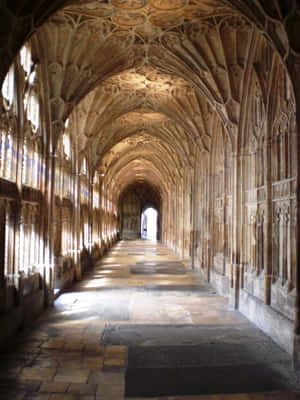 Gothic Architecture Corridor Wallpaper