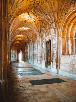 Gothic Architecture Corridor Wallpaper