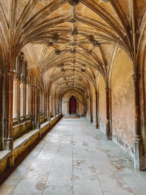 Gothic Architecture Corridor Wallpaper
