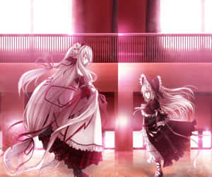 Gothic Costume Couple In A Dark Forest Wallpaper