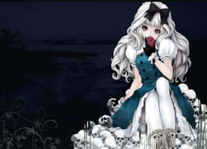 Gothic_ Doll_ Amidst_ Skulls_and_ Shadows.jpg Wallpaper