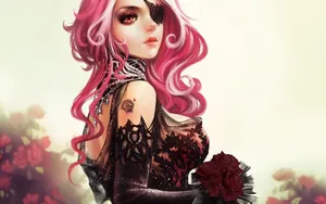 Gothic Fantasy Pink Haired Woman Wallpaper