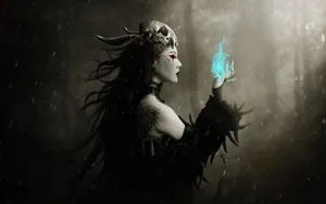 Gothic Fantasy Sorceresswith Mystical Energy Wallpaper