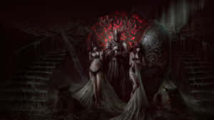 Gothic_ Fantasy_ Throne_ Room Wallpaper