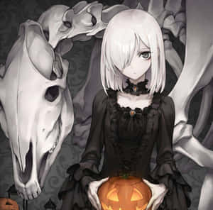 Gothic Halloween Anime Girl Wallpaper