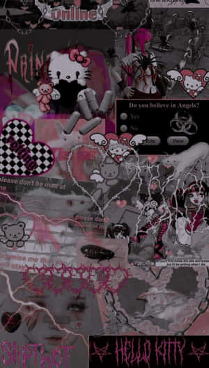Gothic Hello Kitty Collage Wallpaper