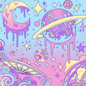 Gothic Pastel Planet Wallpaper
