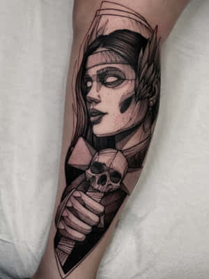 Gothic Queen Skull Tattoo Art Wallpaper