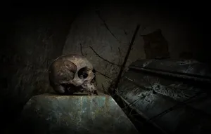 Gothic Skull Dark Backdrop Wallpaper