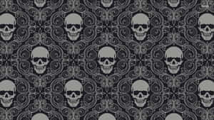 Gothic Skull Pattern Halloween Background Wallpaper