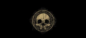 Gothic Skull Symbol Dark Background Wallpaper