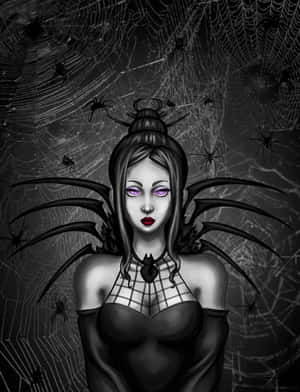 Gothic Spider Queen Artwork Wallpaper