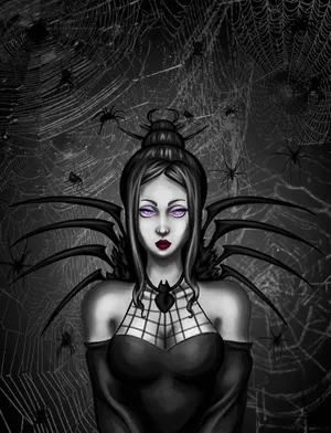 Gothic Spider Queen Artwork Wallpaper