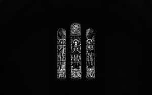 Gothic_ Stained_ Glass_ Triptych Wallpaper