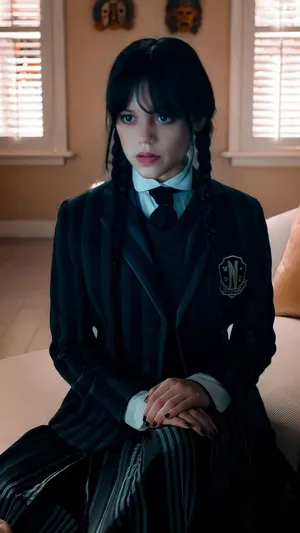 Gothic Style Schoolgirl Portrait Wallpaper