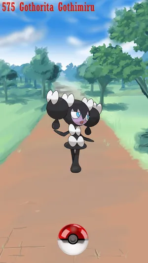 Gothorita And Poké Ball Wallpaper