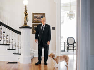 Governor Jerry Brown With His Dog Wallpaper