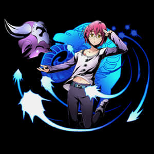 Gowther From Seven Deadly Sins Posing Confidently Against A Glowing Backdrop Wallpaper