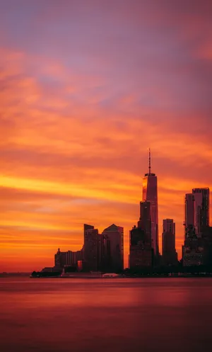 Gradient City Sunset Iphone Wallpaper