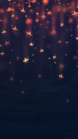 Gradient Gold Cute Stars Graphic Art Wallpaper