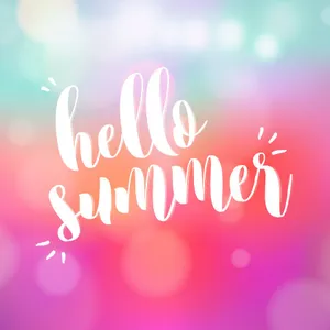 Gradient Hello Summer Graphic Wallpaper