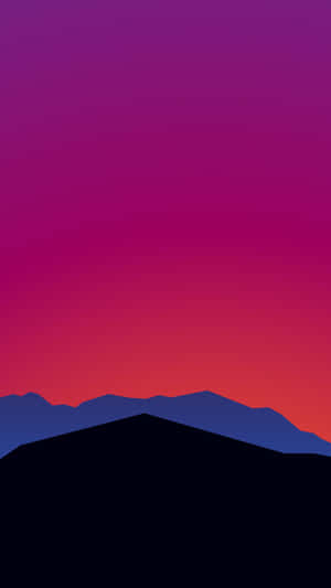 Gradient Mountain Silhouette Sunset Wallpaper