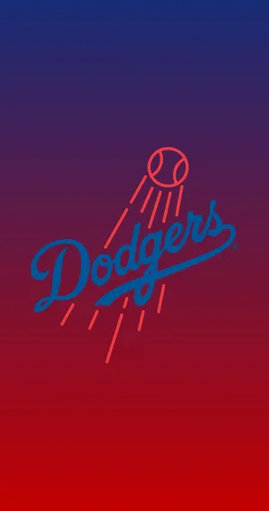 Gradient Red Dodgers Logo Wallpaper