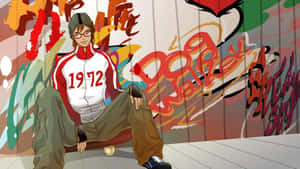 Graffiti_ Backdrop_with_ Anime_ Character Wallpaper