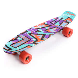 Graffiti Print Skateboard Isolated Wallpaper